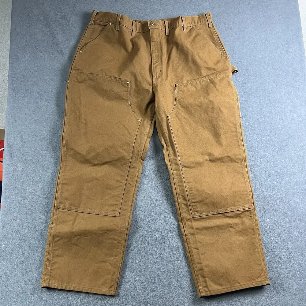 Carhartt Pants Mens 44X30 Brown Double Knee Carpenter Canvas Workwear